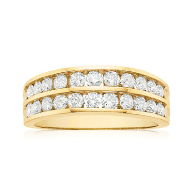 9ct Yellow Gold Round Brilliant Cut with 1 CARAT tw of Diamonds Ring