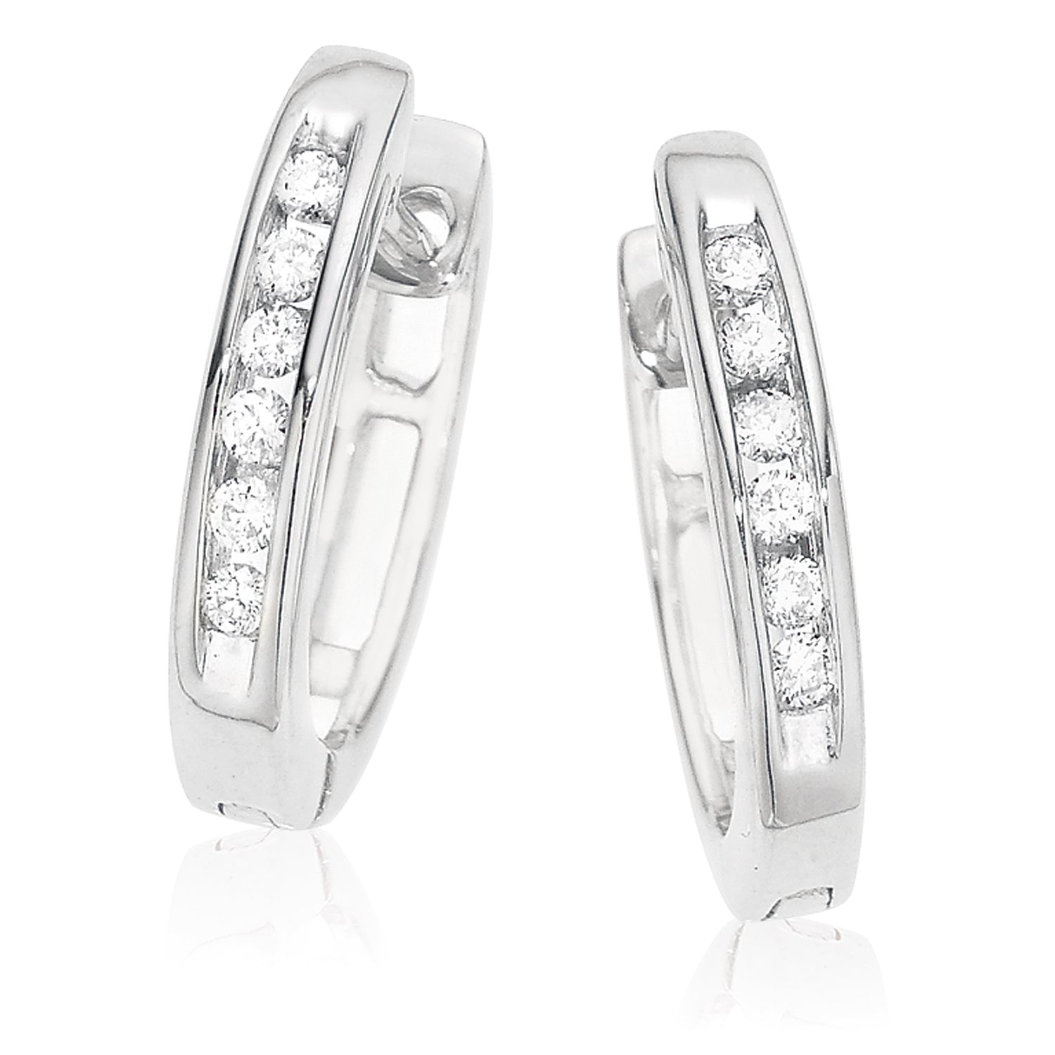White Gold Huggie Earrings