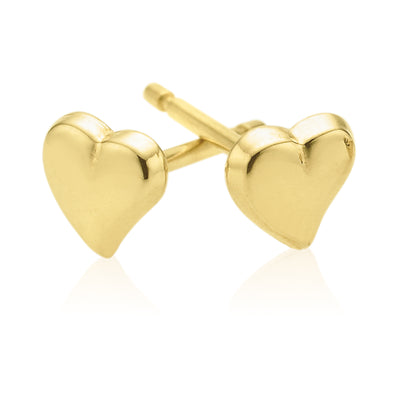 9ct Yellow Gold Heart Kids Stud Earrings