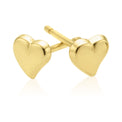 9ct Yellow Gold Heart Kids Stud Earrings