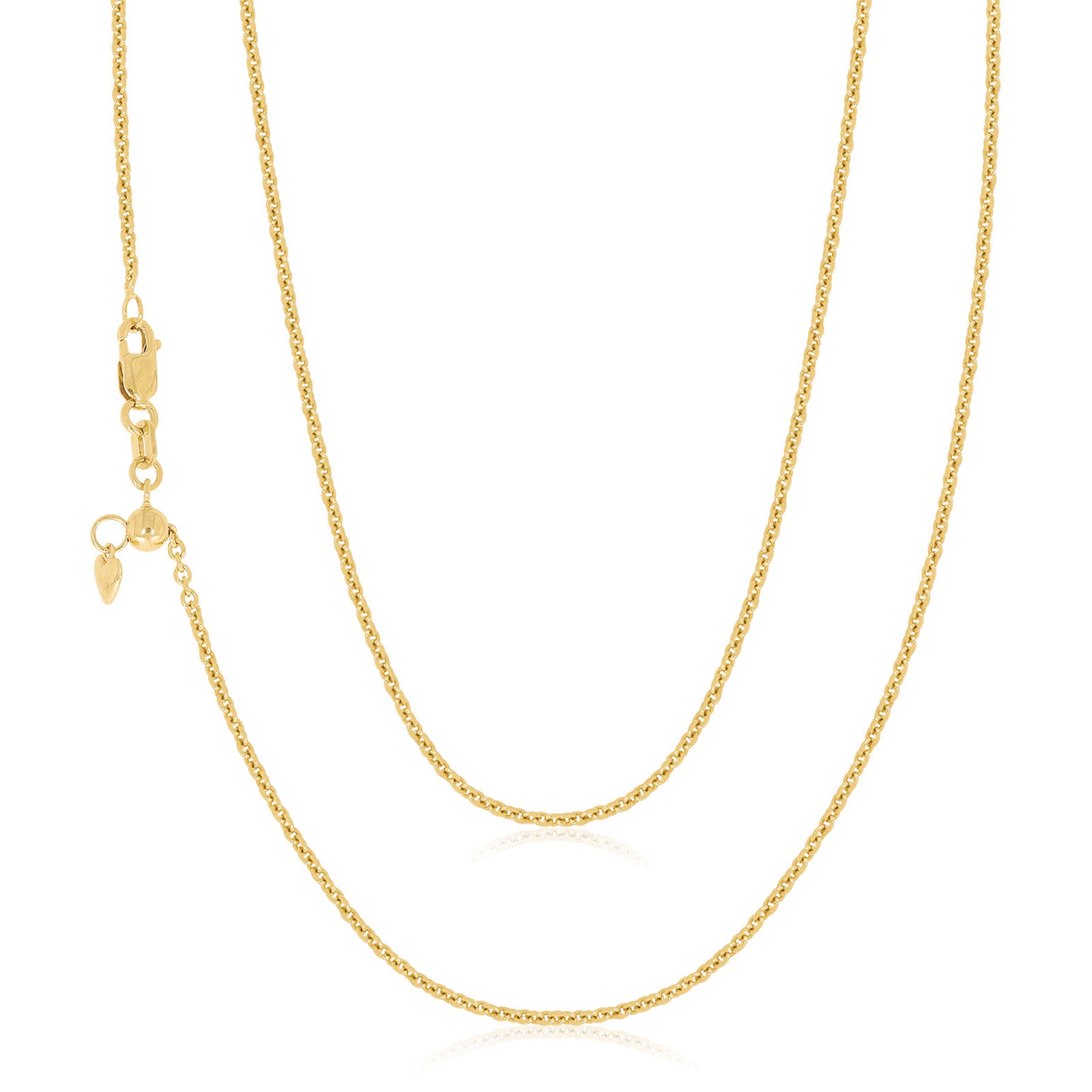 9ct Yellow Gold 65-70cm Adjustable Cable Chain – Zamels