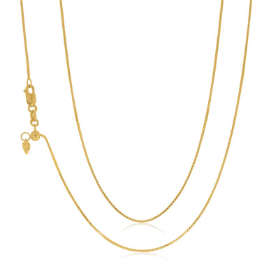 9ct Yellow Gold 45-50cm Adjustable Box Chain