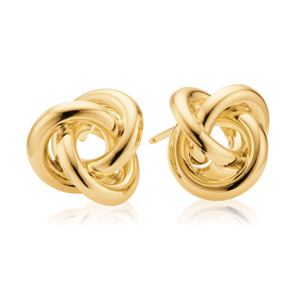 9ct Yellow Gold Knot Stud Earrings