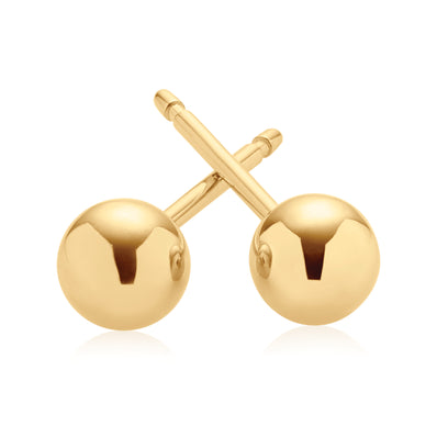 9ct Yellow Gold 4mm Ball Stud Earrings