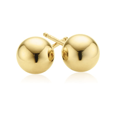 9ct Yellow Gold 7mm Ball  Stud Earrings