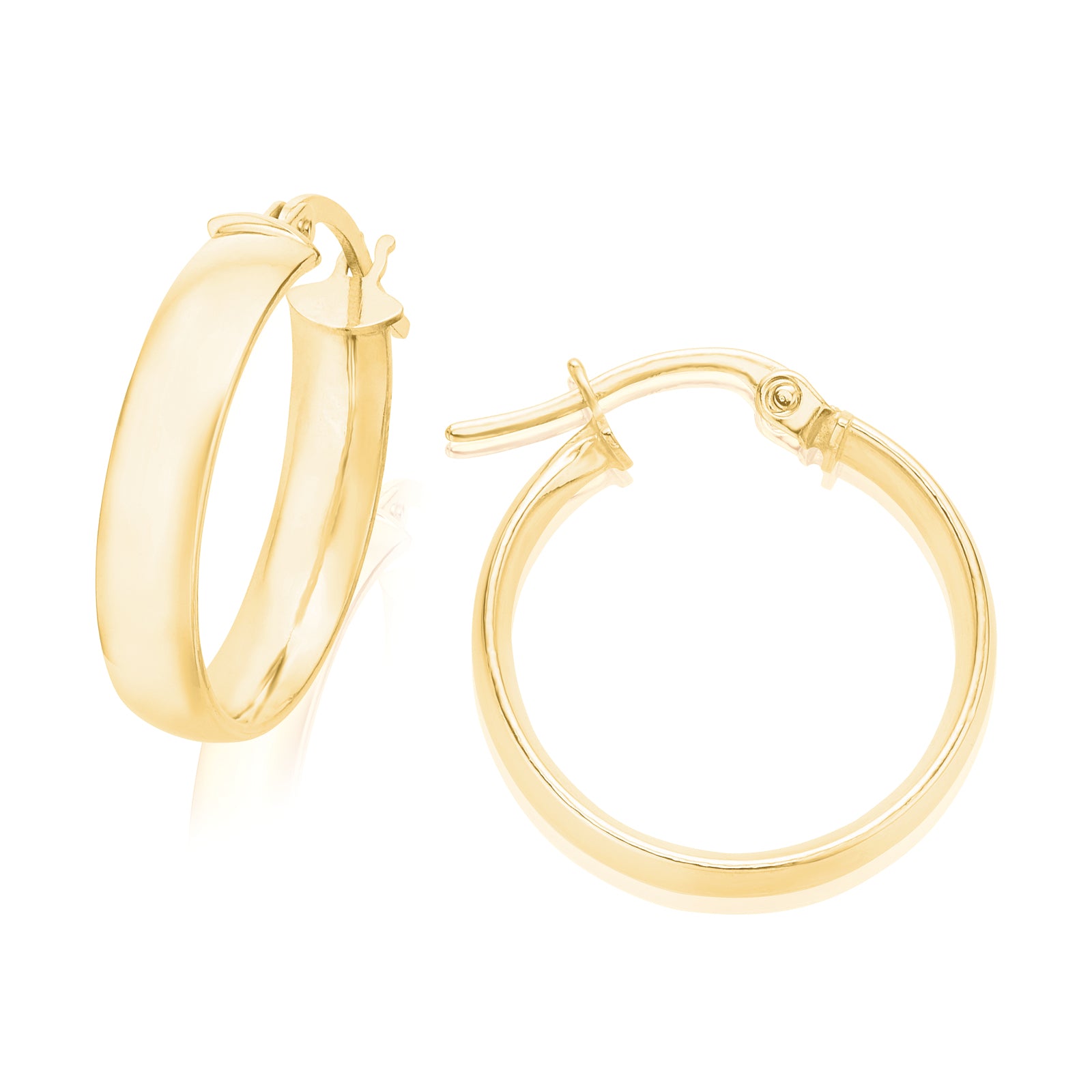 9ct Yellow Gold 18mm Polished Hoop Earrings – Zamels