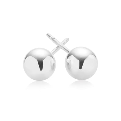 9ct White Gold 6mm Ball  Stud Earrings