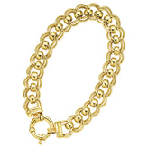 9ct Yellow Gold 19cm Double Belcher Bracelet with Bolt Ring