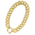 9ct Yellow Gold 19cm Double Belcher Bracelet with Bolt Ring