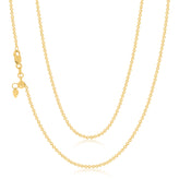 9ct Yellow Gold 50-55cm Adjustable Cable Chain
