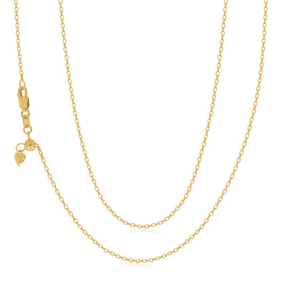 9ct Yellow Gold 50-55cm Adjustable Belcher Chain