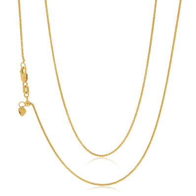 9ct Yellow Gold 45-50cm Adjustable Wheat Chain