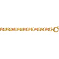 9ct Two Tone Gold 19cm Fancy Link Bracelet
