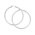 9ct White Gold 45MM Polished Hoop Earrings