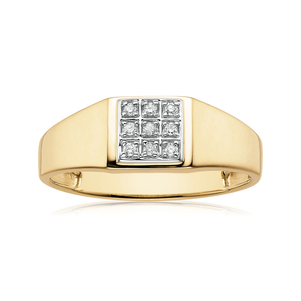 Mens 9ct gold diamond rings Clearance