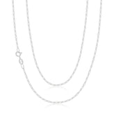 Sterling Silver 45cm 1:1 Figaro Chain Necklace