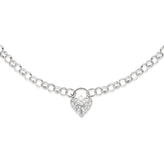 Sterling Silver 45cm Belcher Heart Necklace