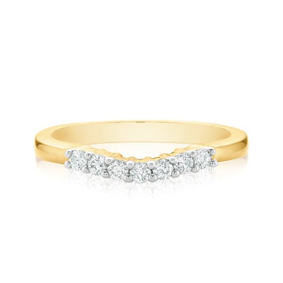 9ct Yellow Gold Round Brilliant Cut with 0.20 CARAT tw of Diamonds Ring