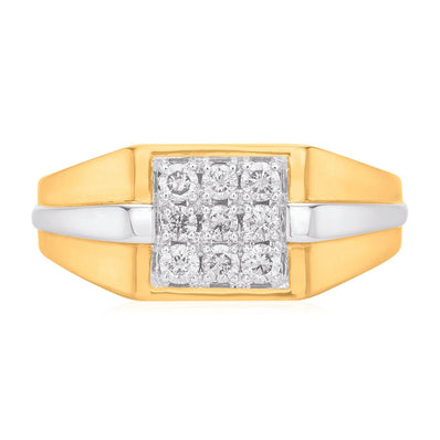 9ct Yellow Gold Round Brilliant Cut with 1/2 CARAT tw of Diamonds Ring