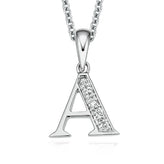Sterling Silver Diamond Set Initial Pendant