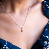 Sterling Silver Diamond Set Initial Pendant