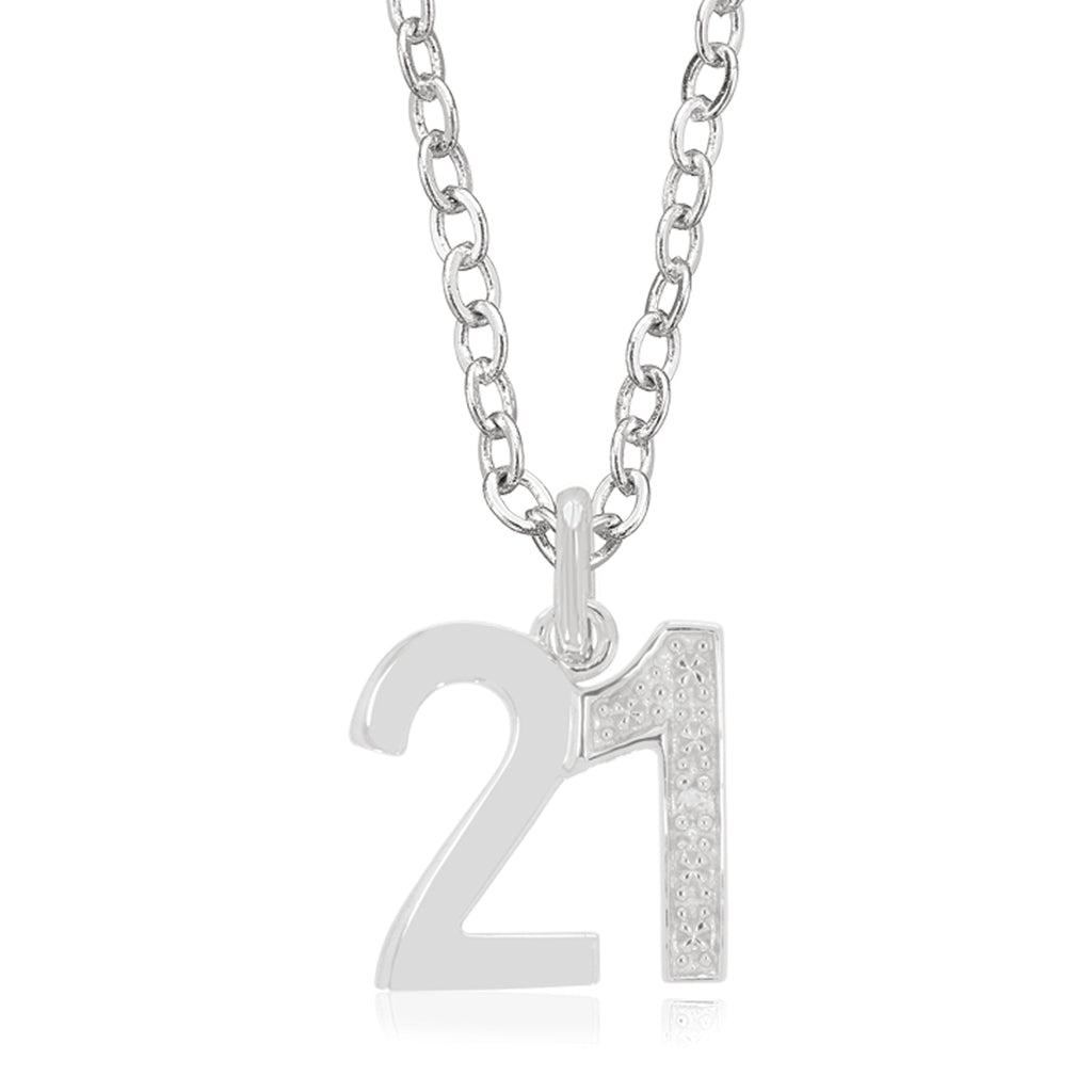 Sterling Silver Diamond Set 21 Pendant