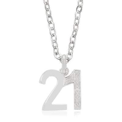 Sterling Silver Diamond Set 21 Pendant