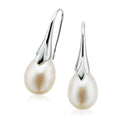 Sterling Silver 10-11mm Fresh Water Pearls  Drop Earrings