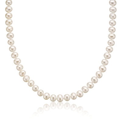14ct Yellow Gold 7-8mm Fresh Water Pearl Necklace