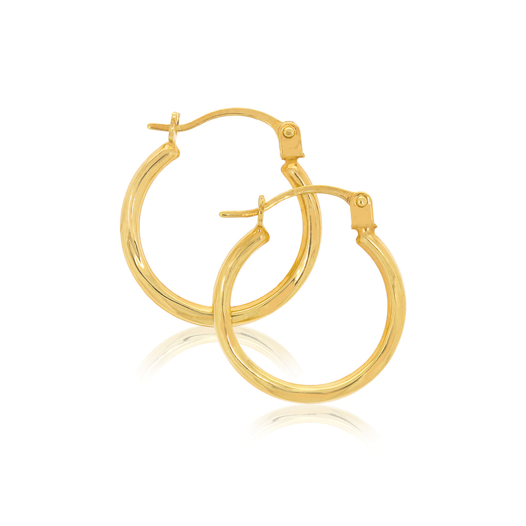 9ct Yellow Gold Patterned  Hoop Earrings