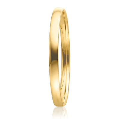 9ct Yellow Gold & Silver-filled 60x6mm Half Round Bangle