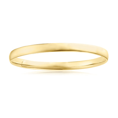 9ct Yellow Gold & Silver-filled 66x6mm Half Round Bangle