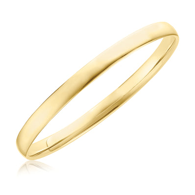 9ct Yellow Gold & Silver-filled 69x6mm Half Round Bangle