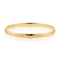 9ct Yellow Gold & Silver-filled 68x6mm Engraved Bangle