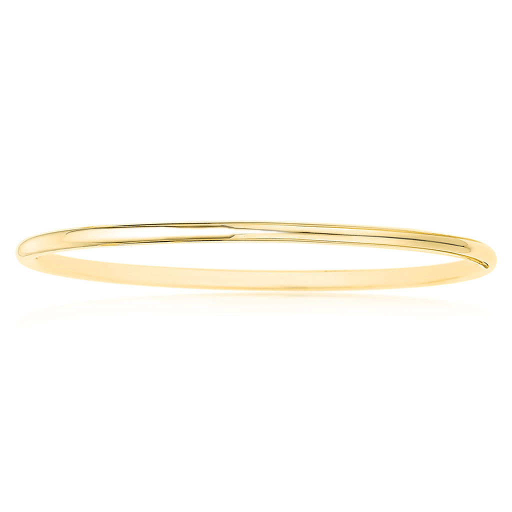 9ct Yellow Gold & Silver-filled 68x3mm Polished Bangle