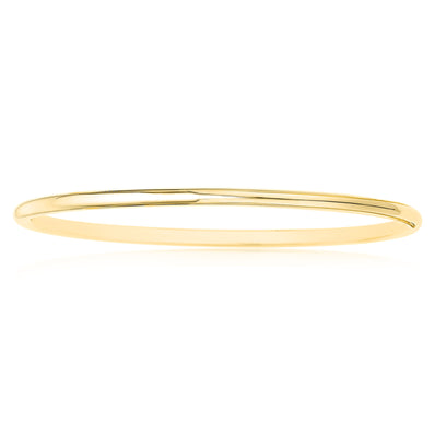 9ct Yellow Gold & Silver-filled 68x3mm Polished Bangle