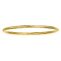 9ct Yellow Gold & Silver-filled 60x3mm Twist Bangle
