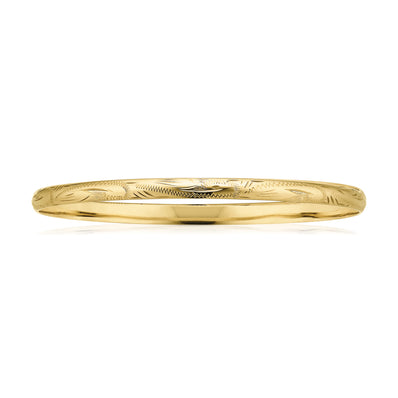 9ct Yellow Gold 63x4mm Solid Bangle