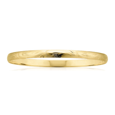 9ct Yellow Gold 65x5mm Solid Bangle