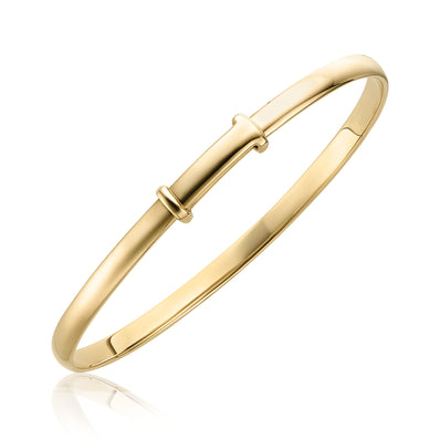 9ct Yellow Gold 34-48 Adjustable Baby Bangle