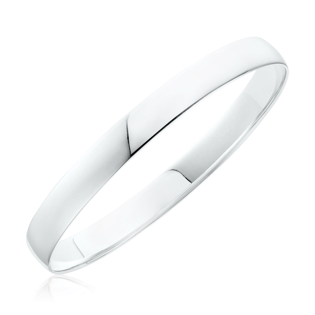 Sterling Silver 65X4mm Polished Solid Bangle