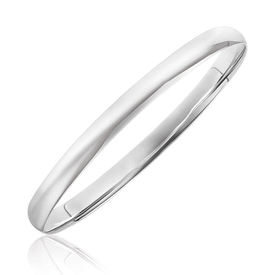 Sterling Silver 63X4mm Polished Solid Bangle