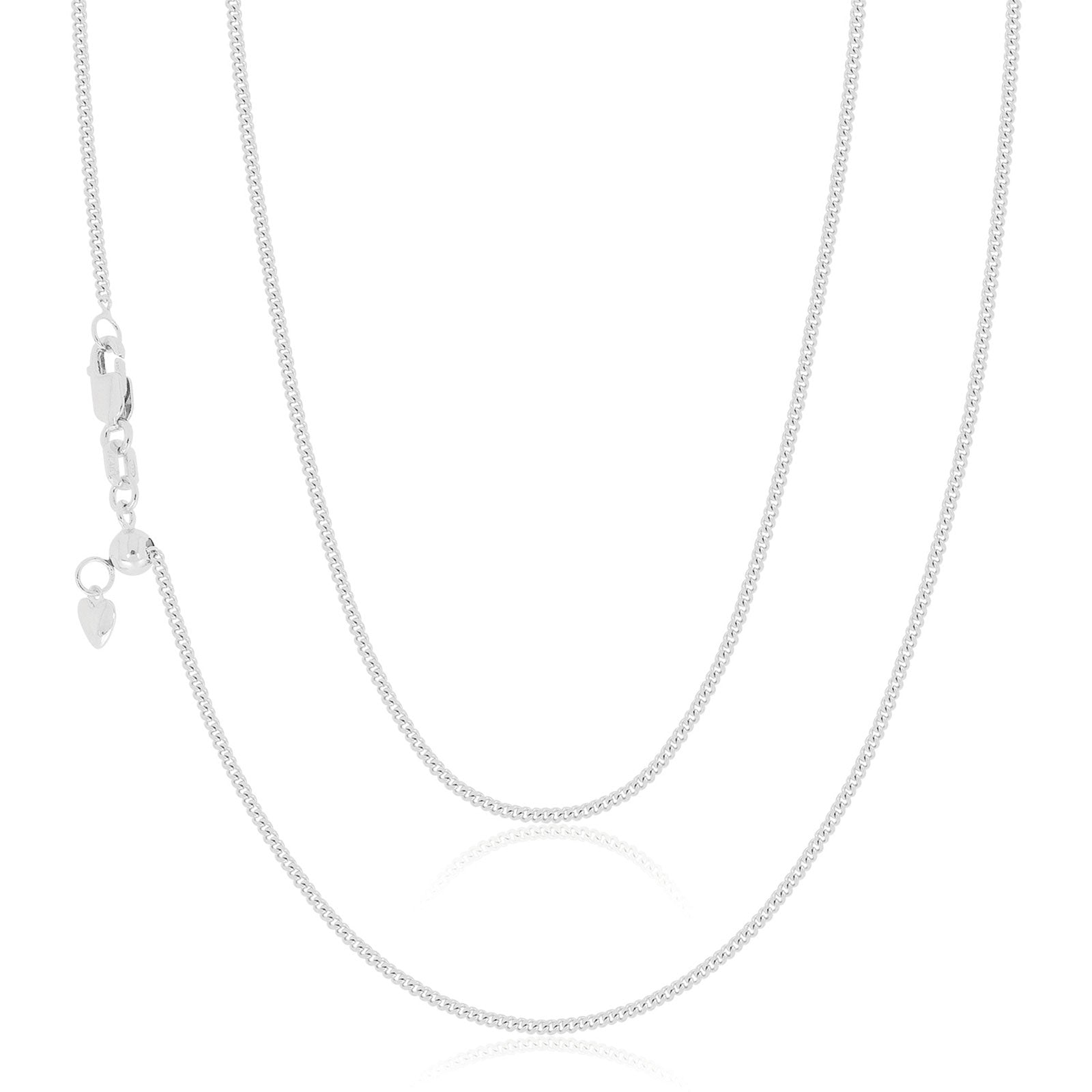 Sterling Silver 45cm Adjustable Curb Chain
