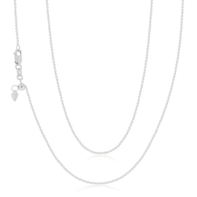 Sterling Silver 45cm Adjustable Cable Chain