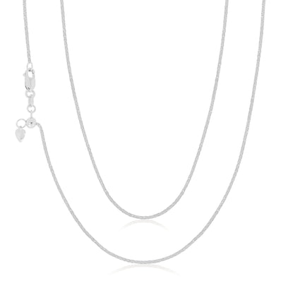 Sterling Silver 45cm Adjustable Wheat Chain