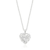 Sterling Silver Diamond Set Heart Necklace Pendant