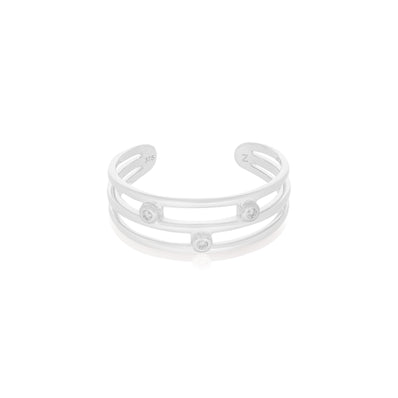 Sterling Silver  Diamond Set Toe Ring