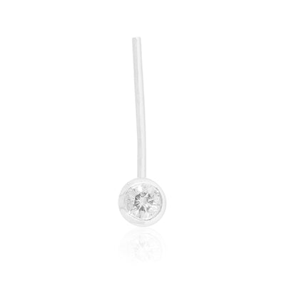 Sterling Silver Round Brilliant Cut Diamond Set Nose Stud