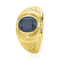 9ct Yellow Gold Oval Cut natural Sapphire Ring