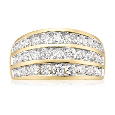 9ct Yellow Gold Round Brilliant Cut with 2 CARAT tw of Diamonds Ring